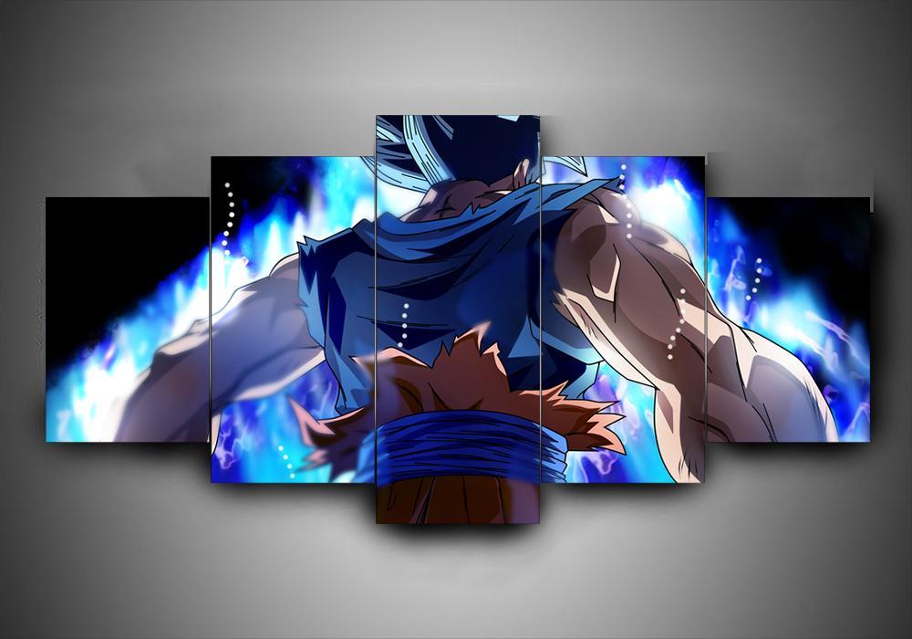 Dragon Ball - Goku Ultra Instinct - Anime 5 Panel Canvas Art Wall Decor Dragon Ball - Goku Ultra Instinct - Anime 5 Panel Canvas Art Wall Decor