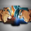 Dragon Ball - Goku Vs Vegeta - Anime 5 Panel Canvas Art Wall Decor