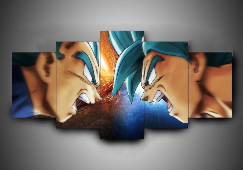 Dragon Ball - Goku Vs Vegeta - Anime 5 Panel Canvas Art Wall Decor Dragon Ball - Goku Vs Vegeta - Anime 5 Panel Canvas Art Wall Decor