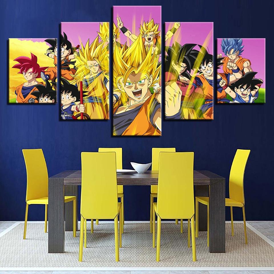 Dragon Balls 63 - Anime 5 Panel Canvas Art Wall Decor Dragon Balls 63 - Anime 5 Panel Canvas Art Wall Decor