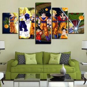 Dragon Balls 84 - Anime 5 Panel Canvas Art Wall Decor