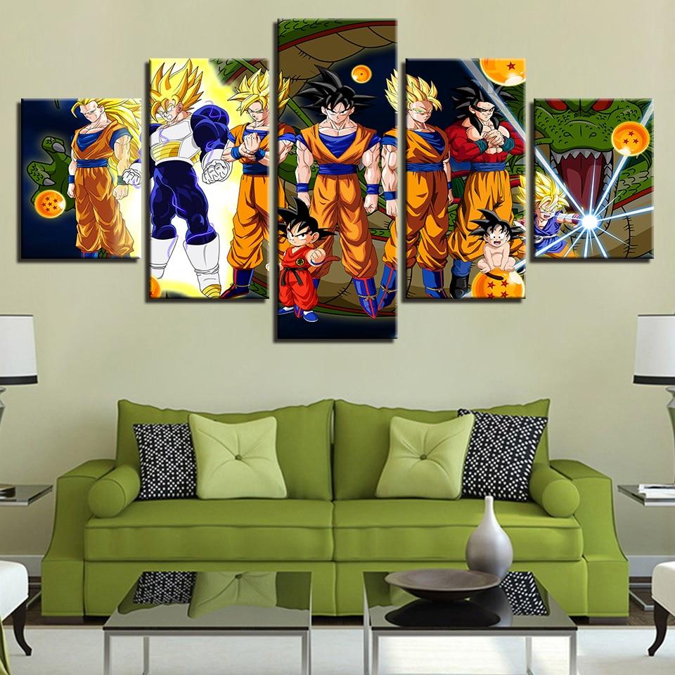 Dragon Balls 84 - Anime 5 Panel Canvas Art Wall Decor Dragon Balls 84 - Anime 5 Panel Canvas Art Wall Decor