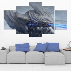 Dragon Game Of Thrones White Walker - Movie 5 Panel Canvas Art Wall Decor