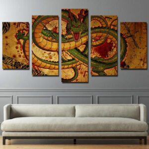 Dragon Serpent Ball - Anime 5 Panel Canvas Art Wall Decor