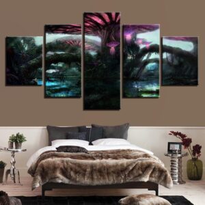 Dragonfly And Tree - Nature 5 Panel Canvas Art Wall Decor