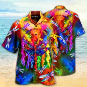 Dragonfly Colorful All Over Printed Hawaiian Shirt