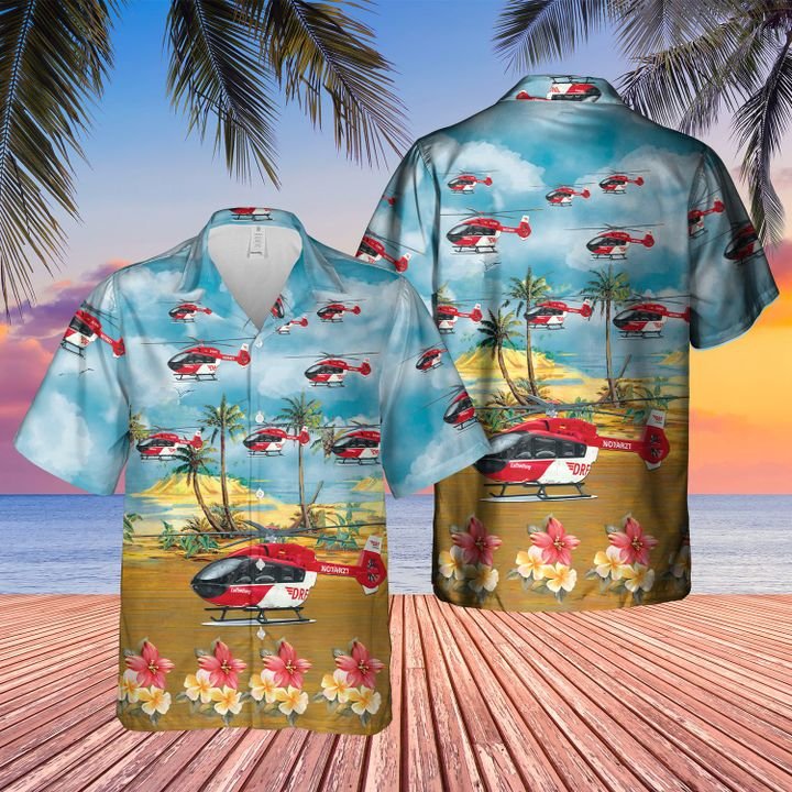 Drf Luftrettung Helicopter Hawaiian Shirt Drf Luftrettung Helicopter Hawaiian Shirt
