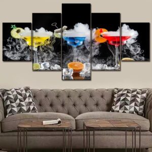 Drink 11 - Kitchen 5 Panel Canvas Art Wall Decor