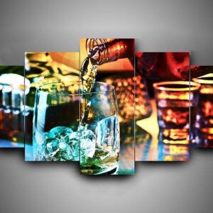 Drinking 1 - Wine 5 Panel Canvas Art Wall Decor