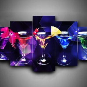 Drinking 3 - Wine 5 Panel Canvas Art Wall Decor