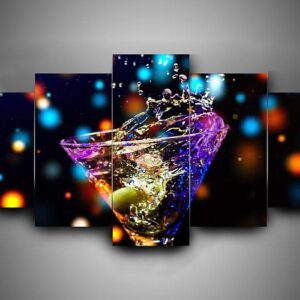 Drinking 4 - Wine 5 Panel Canvas Art Wall Decor