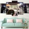 Drum Music Instrument Stage Light Music 5 Panel Canvas Art Wall Decor
