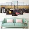 Drums Guitar - Music 5 Panel Canvas Art Wall Decor