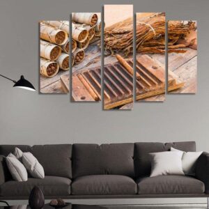 Dry Twigs - Nature 5 Panel Canvas Art Wall Decor