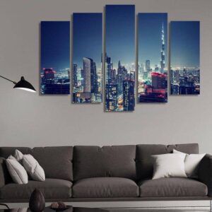 Dubai City United Arabian Emirates - Nature 5 Panel Canvas Art Wall Decor