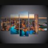 Dubai Skyline 3 - Nature 5 Panel Canvas Art Wall Decor