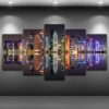 Dubai Uae Skyline 1 - Nature 5 Panel Canvas Art Wall Decor