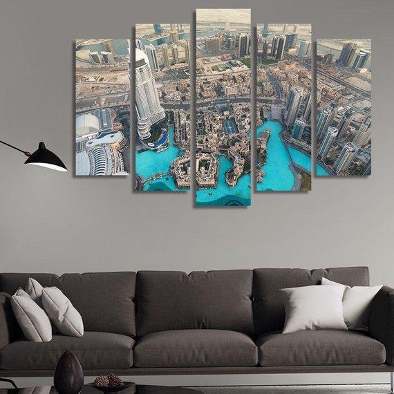 Dubai Uae - Nature 5 Panel Canvas Art Wall Decor Dubai Uae - Nature 5 Panel Canvas Art Wall Decor