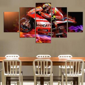Ducati Motorcycle Sportbike Racing - Sport 5 Panel Canvas Art Wall Decor