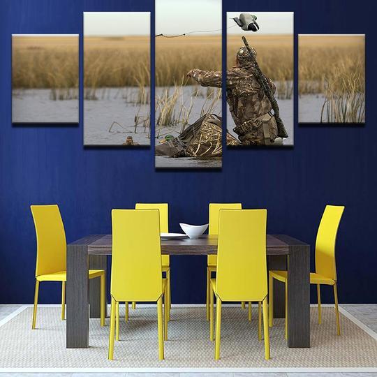 Duck Hunting 09 - Animal 5 Panel Canvas Art Wall Decor Duck Hunting 09 - Animal 5 Panel Canvas Art Wall Decor