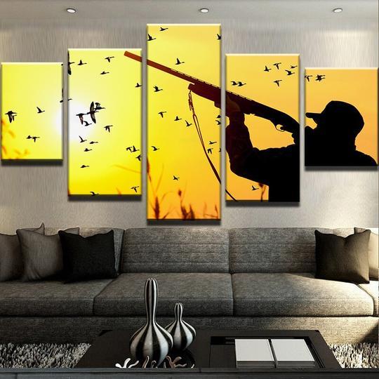 Duck Hunting 2 - Hunting 5 Panel Canvas Art Wall Decor Duck Hunting 2 - Hunting 5 Panel Canvas Art Wall Decor