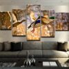 Ducks Flying - Animal 5 Panel Canvas Art Wall Decor