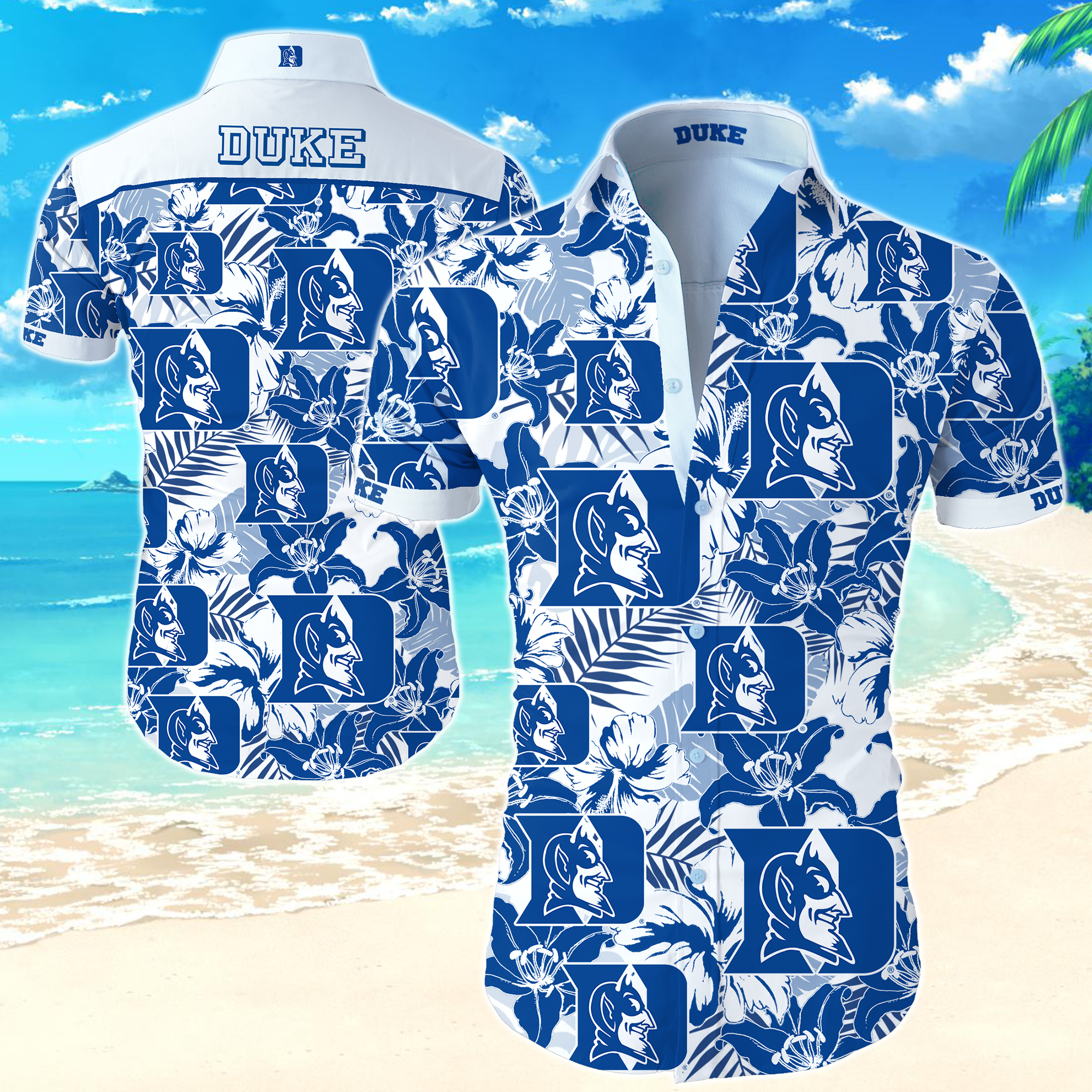 Duke Blue Devils Hawaiian Shirt Summer Button Up Duke Blue Devils Hawaiian Shirt Summer Button Up