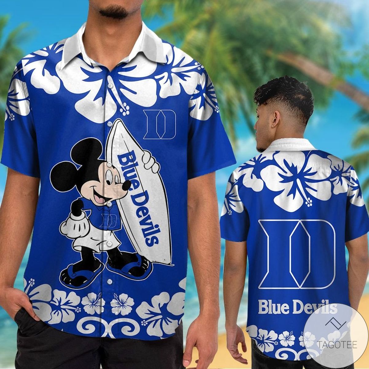 Duke Blue Devils & Mickey Mouse Hawaiian Shirt Duke Blue Devils & Mickey Mouse Hawaiian Shirt