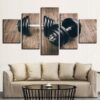 Dumbbells Duo - Sport 5 Panel Canvas Art Wall Decor