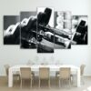 Dumbells Fitness Equipment - Sport 5 Panel Canvas Art Wall Decor
