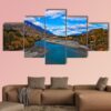 Dunstan Lake Near Queenstown - Nature 5 Panel Canvas Art Wall Decor