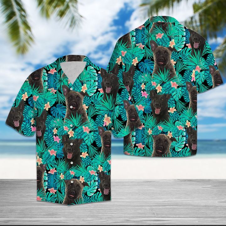 Dutch Shepherd Tropical Hawaiian Shirt Summer Button Up Dutch Shepherd Tropical Hawaiian Shirt Summer Button Up