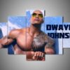 Dwayne Johnson 1 - Famous Person 5 Panel Canvas Art Wall Decor