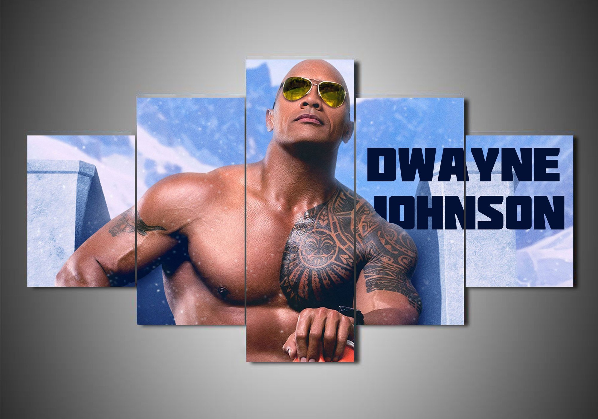 Dwayne Johnson 1 - Famous Person 5 Panel Canvas Art Wall Decor Dwayne Johnson 1 - Famous Person 5 Panel Canvas Art Wall Decor