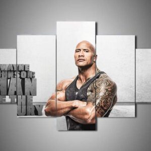 Dwayne Johnson 2 - Famous Person 5 Panel Canvas Art Wall Decor