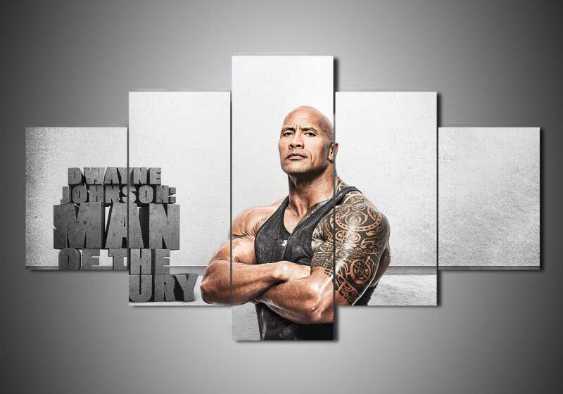 Dwayne Johnson 2 - Famous Person 5 Panel Canvas Art Wall Decor Dwayne Johnson 2 - Famous Person 5 Panel Canvas Art Wall Decor
