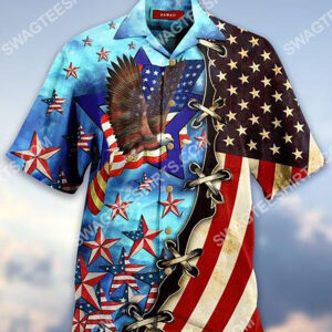 Eagle And Usa Flag All Over Printing Hawaiian Shirt