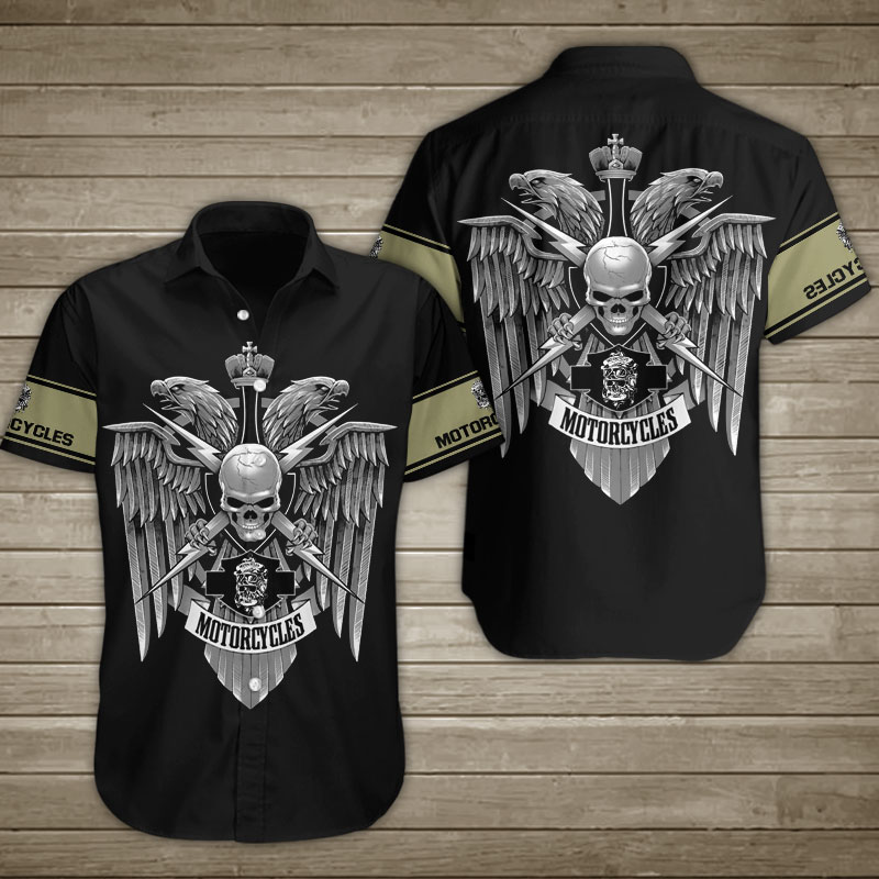 Eagle Own Thunderbolt Skull Motorcycle Hawaiian Shirt Summer Button Up Eagle Own Thunderbolt Skull Motorcycle Hawaiian Shirt Summer Button Up