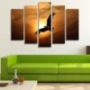 Eagle Soaring In The Sky At Sunset - Animal 5 Panel Canvas Art Wall Decor