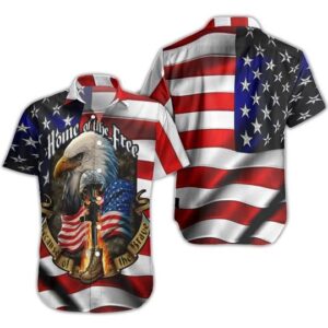 Eagle Usa Flag Hawaiian Shirt Summer Button Up