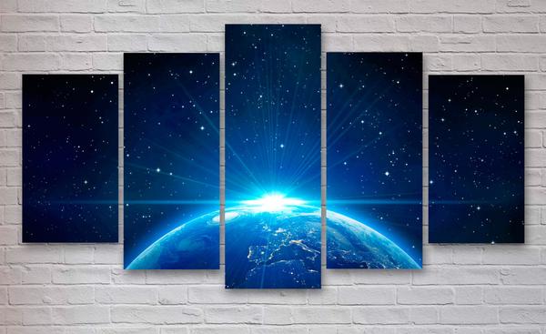 Earth From Space 1 - Space 5 Panel Canvas Art Wall Decor Earth From Space 1 - Space 5 Panel Canvas Art Wall Decor