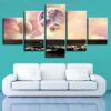 Earth Planets Black - Space 5 Panel Canvas Art Wall Decor