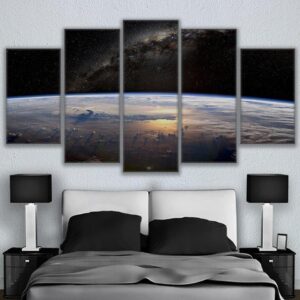 Earth Surface 01 - Space 5 Panel Canvas Art Wall Decor