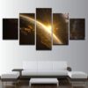 Earth Universe Space Light Space Landscape - Space 5 Panel Canvas Art Wall Decor
