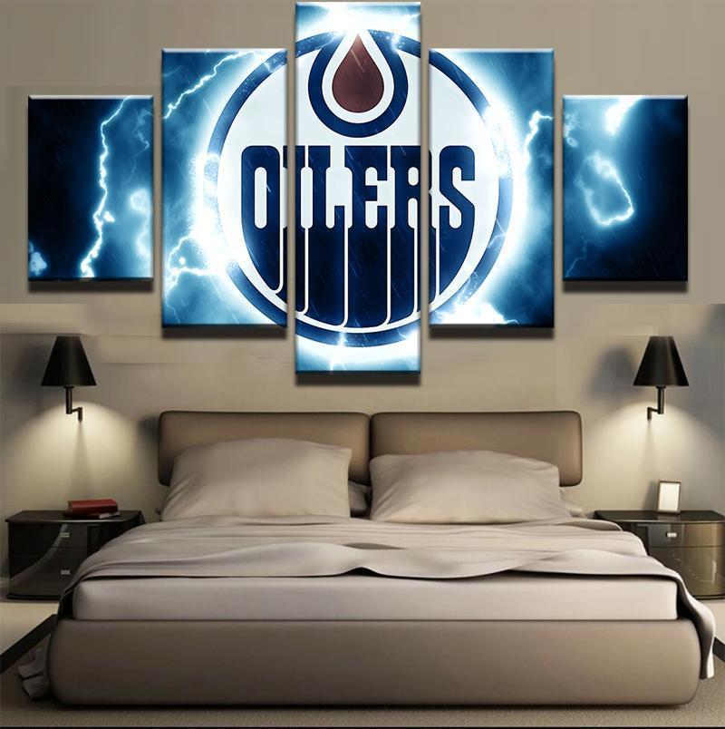 Edmonton Oilers 5 Sport - 5 Panel Canvas Art Wall Decor Edmonton Oilers 5 Sport - 5 Panel Canvas Art Wall Decor