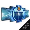 Edmonton Oilers Nhl Team (Thunderbolt) - Sport 5 Panel Canvas Art Wall Decor