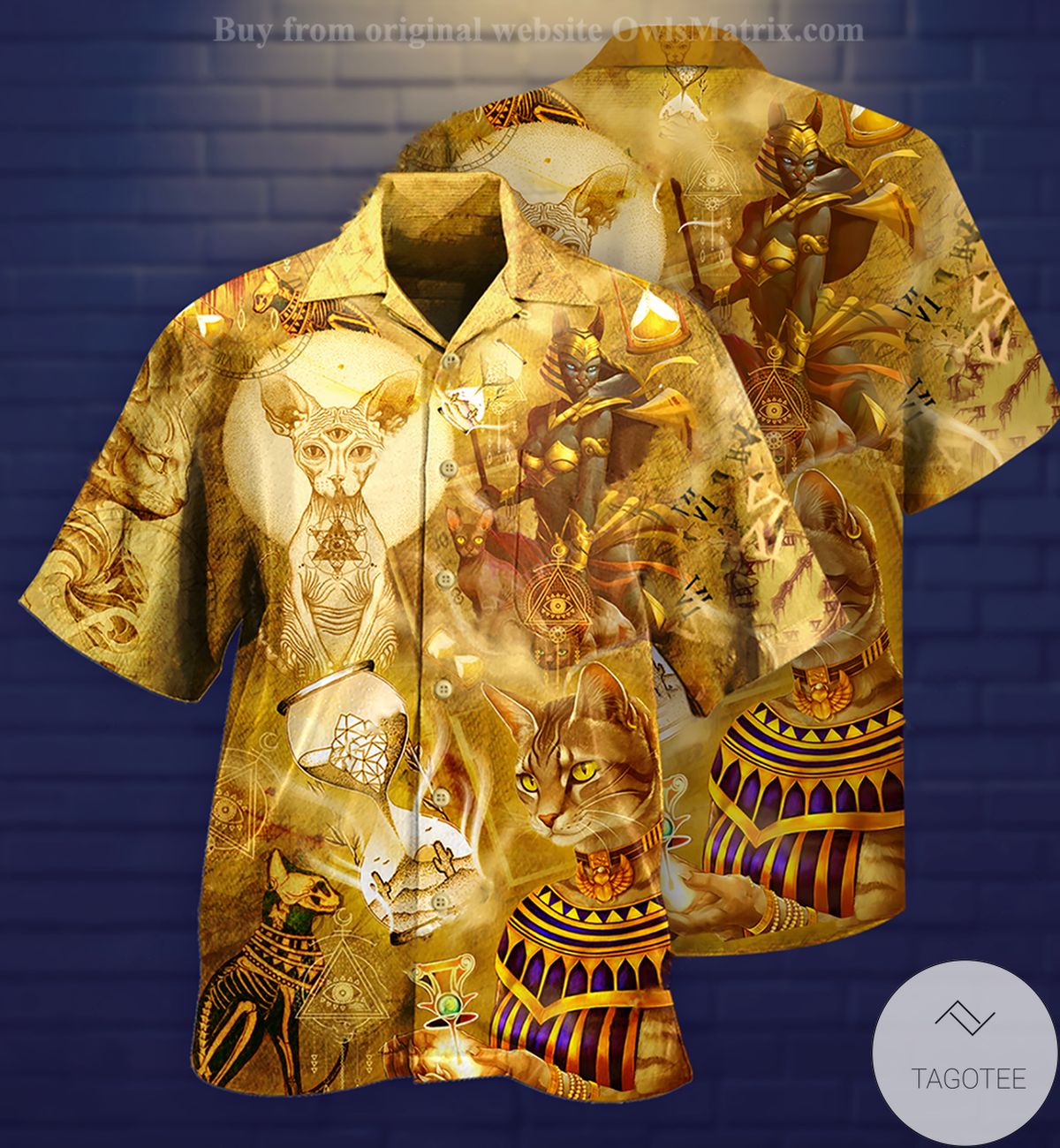 Egypt Cat Style Hawaiian Shirt Egypt Cat Style Hawaiian Shirt
