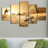 Egypt Pyramid Of The Desert - Nature 5 Panel Canvas Art Wall Decor