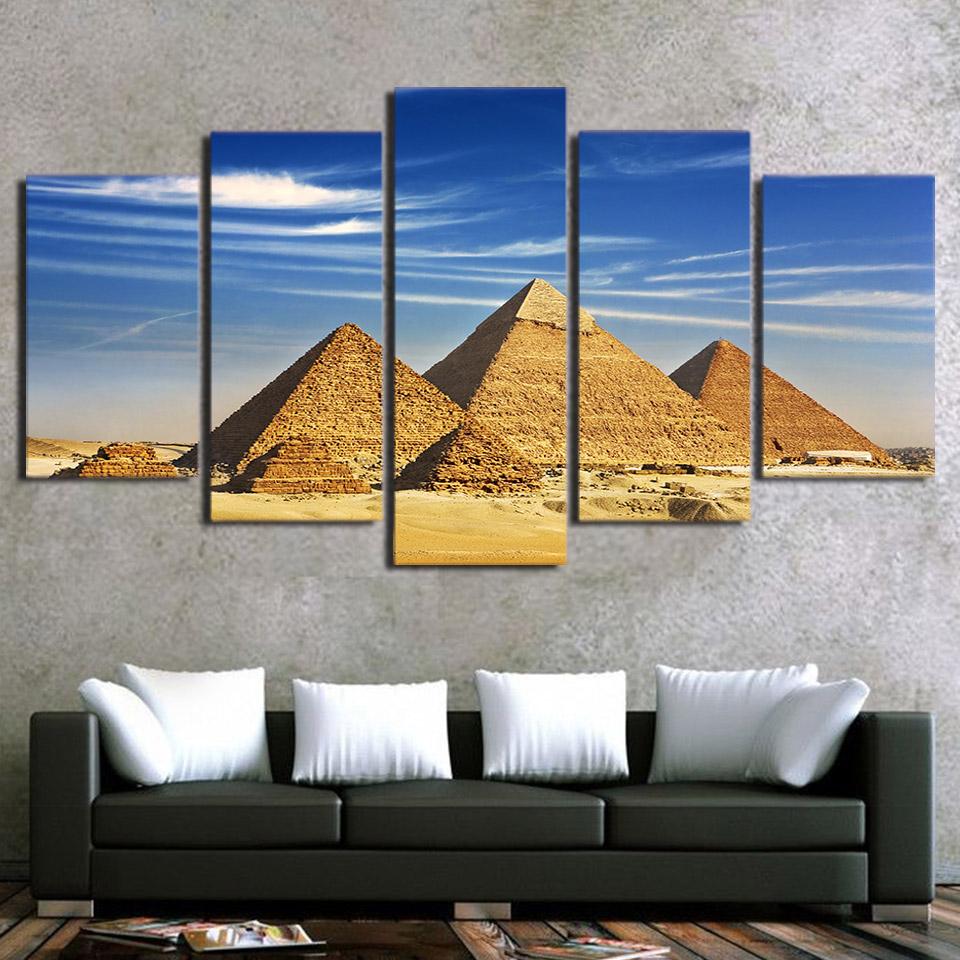 Egypt The Great Pyramid 5 Panel Canvas Art Wall Decor Egypt The Great Pyramid 5 Panel Canvas Art Wall Decor