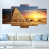 Egyptian Pyramid Painting Sunset - Pyramid 5 Panel Canvas Art Wall Decor